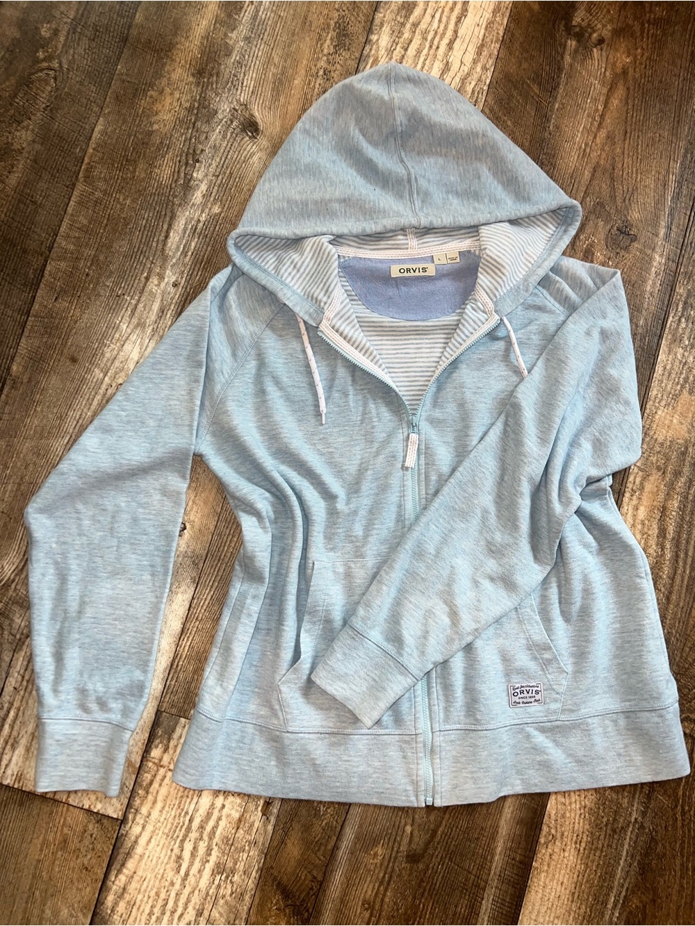 NWOT Orvis Women’s Light Blue Zip-Up Hoodie